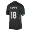 Camisolas Liverpool Gakpo 18 Criança 2º Equipamento Alternativa 2024-25 Manga Curta